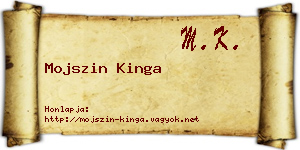 Mojszin Kinga névjegykártya
